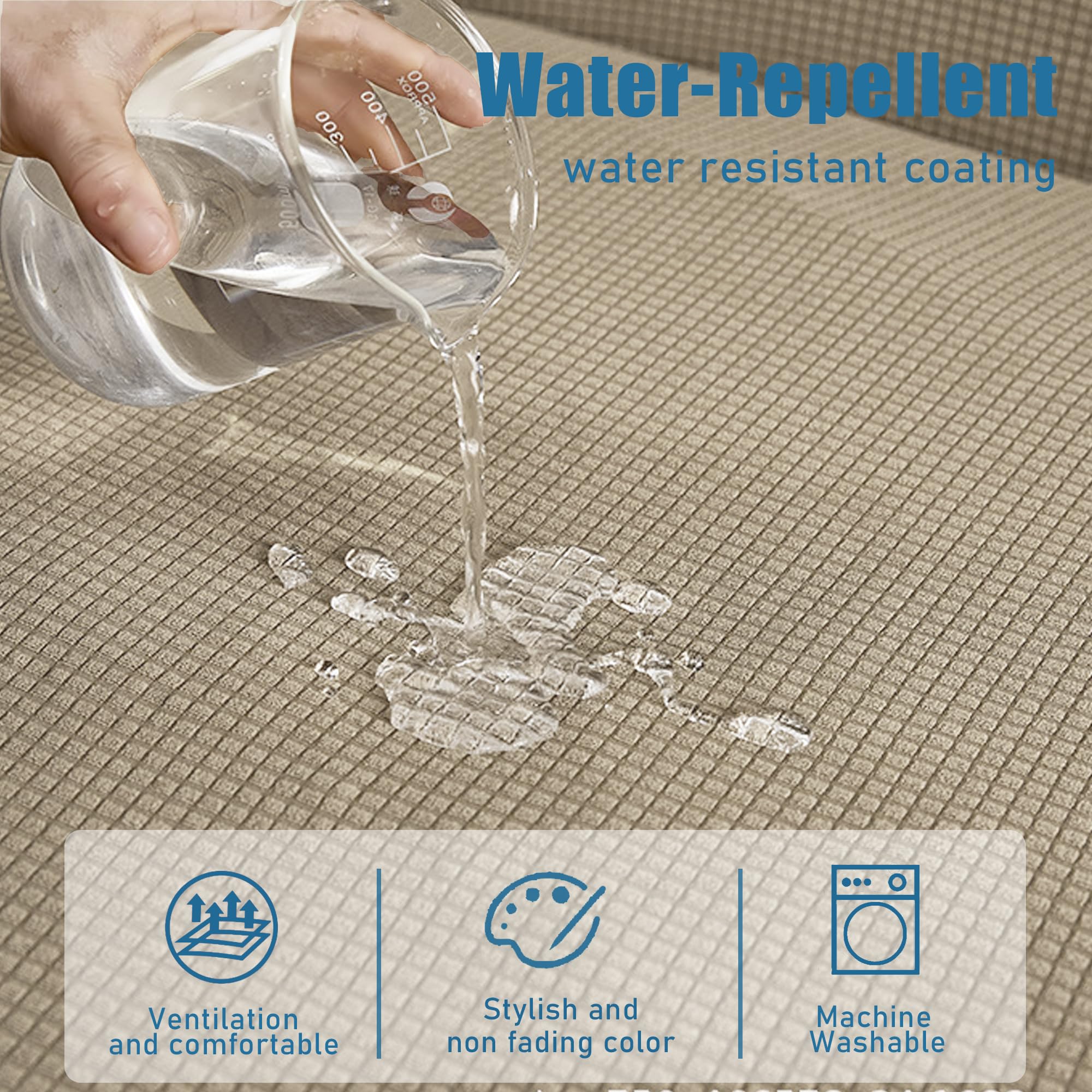 Nc Home Water Resistance Sofa Seat Cushion Covers Rv Couch Covers Stretch Furniture Protector For Dogs, Chindren (Sofa Cushion,