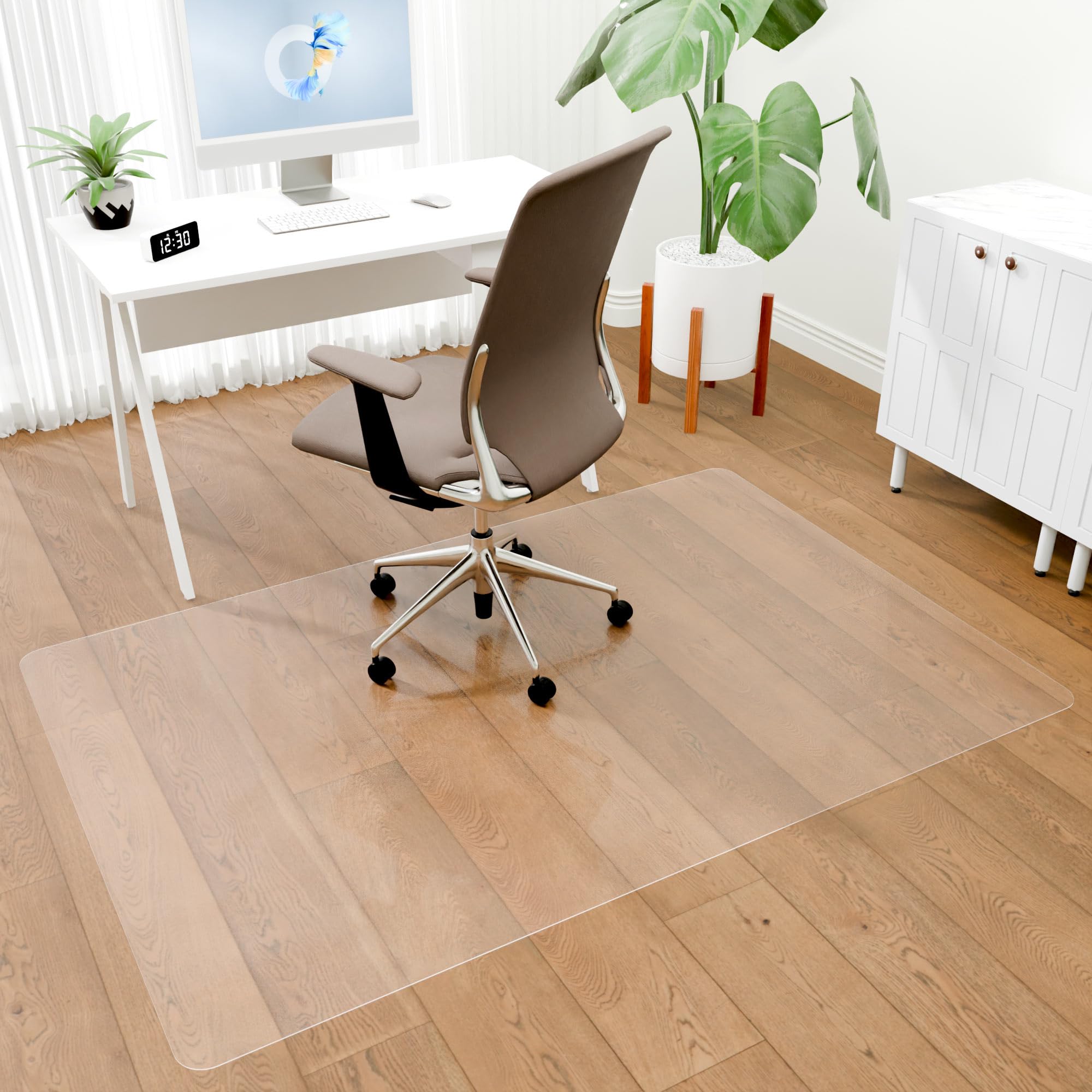 100Pointone Office Chair Mat For Hardwood Floors, Easy Glide Office Mats For Rolling Chairs, Clear Rolling Chair Mat For Hardwoo