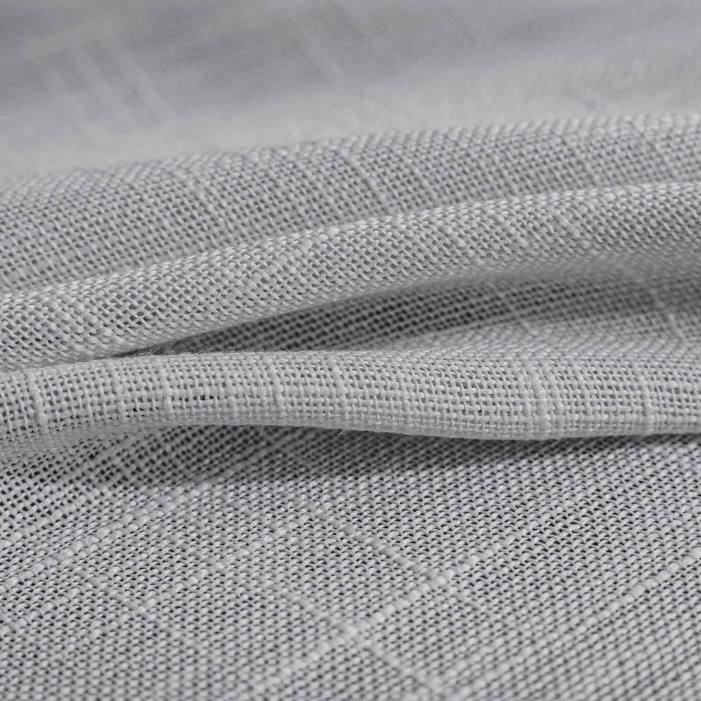 Fmfunctex Linen Semi Sheer Curtains 54 Inch Length For Bedroom Living Room, Grey Curtain Panels Sheer Linen Textured Window Drap