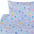 J-Pinno Dinosaur Interstellar Exploration Universe Space Cute Adorable Twin Sheet Set For Kids Girls Boys Children,100% Cotton,