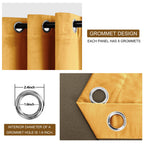 Dwcn Gold Velvet Curtains 84 Inches Long - Room Darkening Privacy Protect Window Treatments Thick Grommet Tieable Privacy Drapes