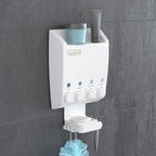 Better Living Ulti-Mate 4 Shower Caddy with Shampoo & Soap Dispenser, White, 4 x 14.5 fl. oz - Bathroom Organizer and Storage Solution