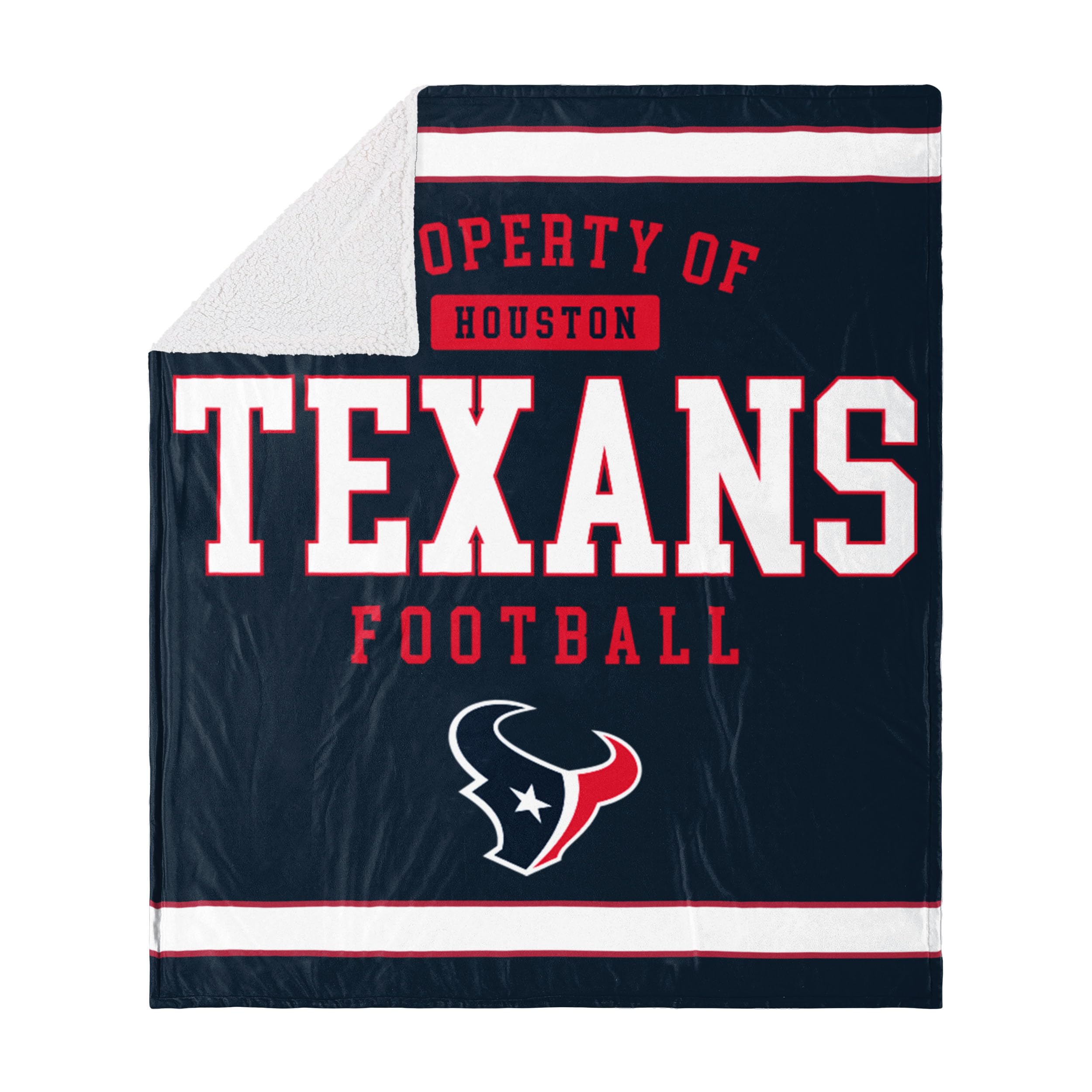 FOCO Houston Texans NFL Team Property Of Sherpa Fleece Blanket