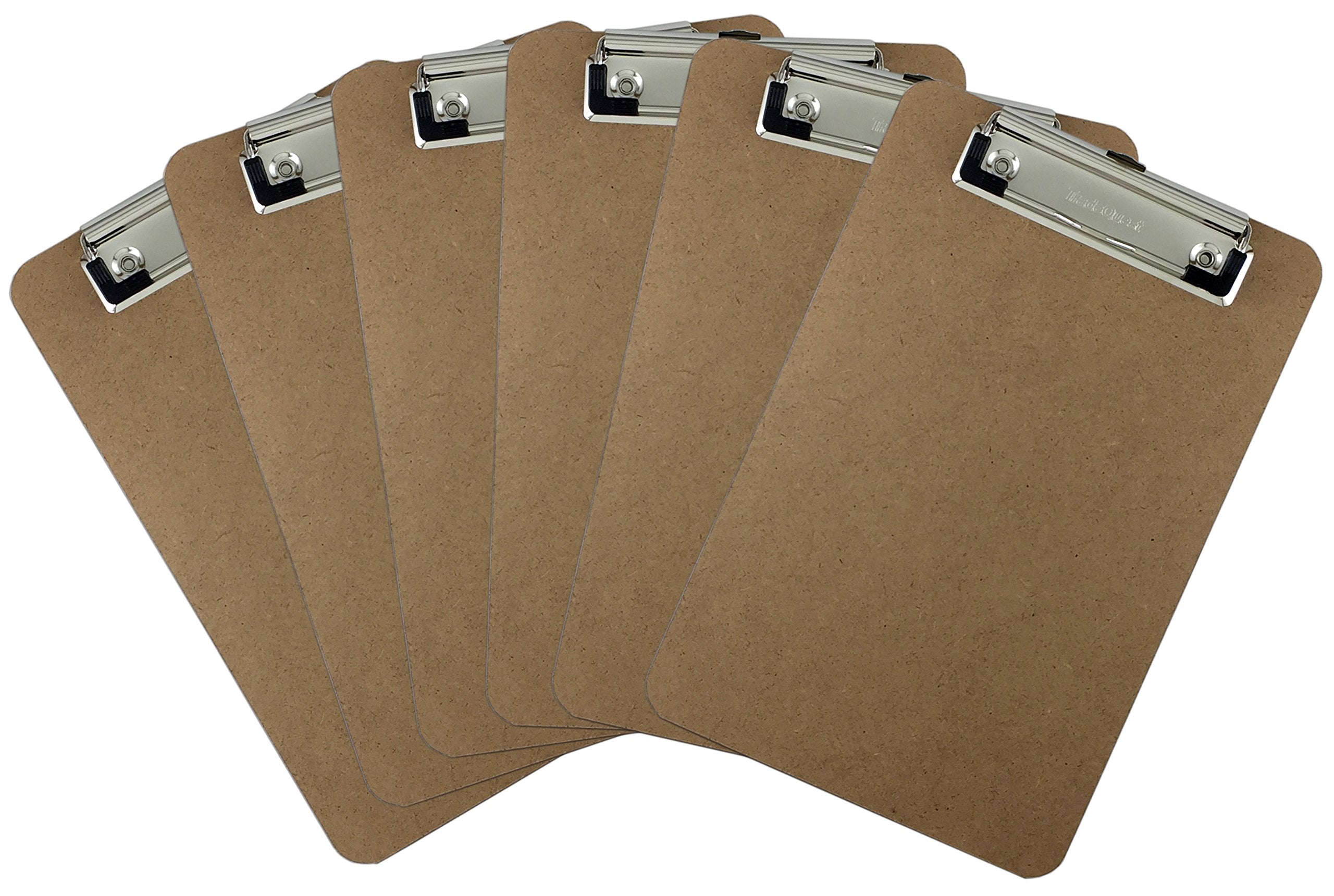 Trade Quest Memo Size 6' X 9' Clipboard Low Profile Clip Hardboard (Pack Of 6)