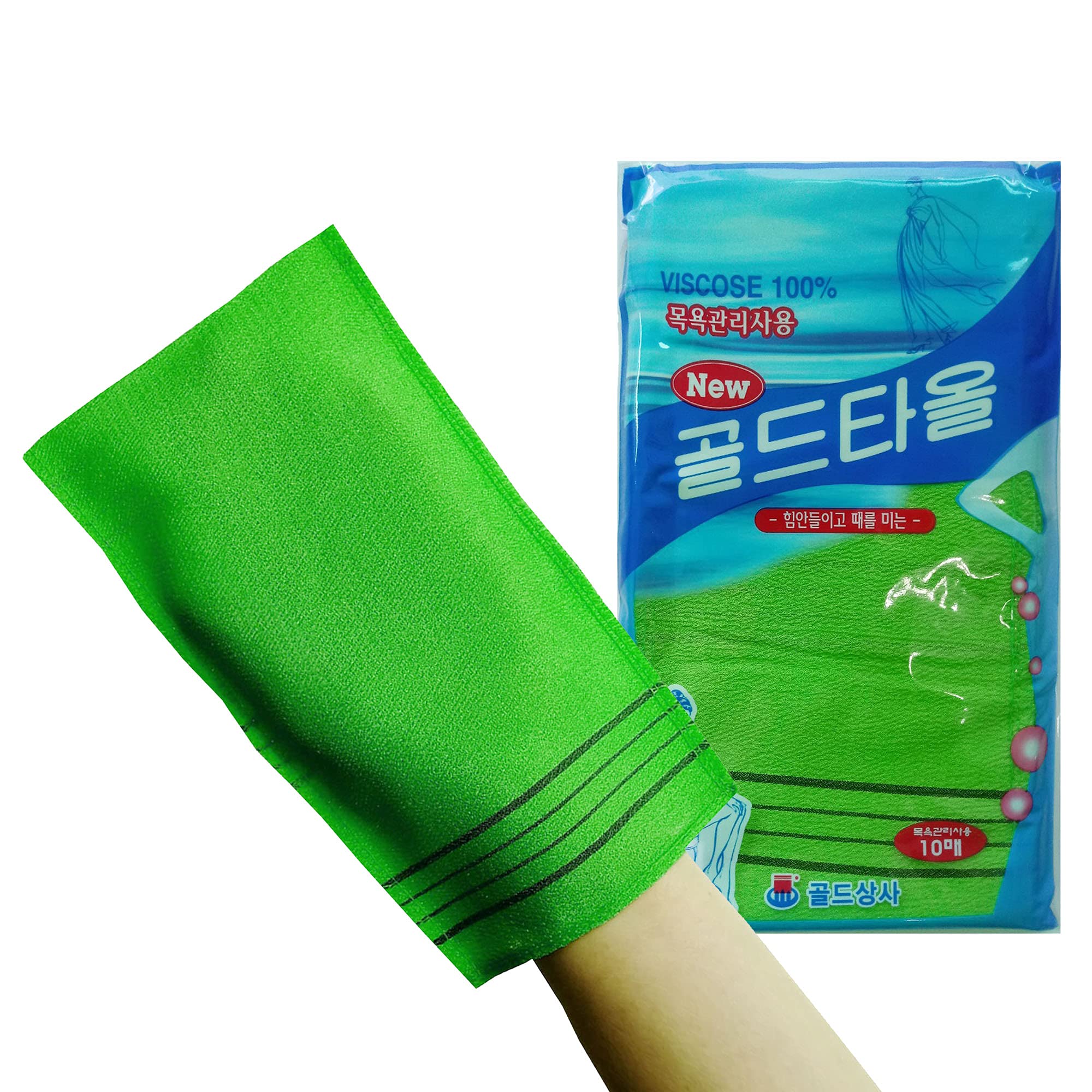 GOLDSANGSA-Korean Exfoliating Towel Washcloth Mitts (Large 10pcs)/Korean Italy Towel Skincare Exfoliating Scrub Bath Cloth Remov