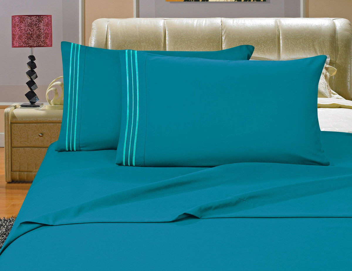 Elegant Comfort Bedding Collection 4-Piece Bed Sheet Set 1500 Premier Hotel Quality Wrinkle Free With Deep Pockets, Full, Turqou