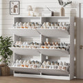 Xixini Shoe Storage Cabinet for Entryway with 6 Flip Drawers, Sturdy Wood Hidden Shoe Storage, Freestanding Narrow Slim Shoe Org