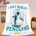Penguin Blanket Cute Penguin Throw Blanket Gifts For Girls Boys Kids Women Men Adults Super Soft Cozy Plush Fluffy Fuzzy Fleece