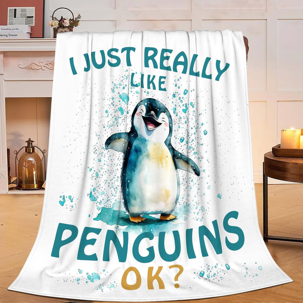 Penguin Blanket Cute Penguin Throw Blanket Gifts For Girls Boys Kids Women Men Adults Super Soft Cozy Plush Fluffy Fuzzy Fleece