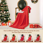 Inhand Christmasthrow Blankets For Couch, Gifts For Women Cozy Home Decor Knit Blanket, Red Lightweight Decorative Blankets And