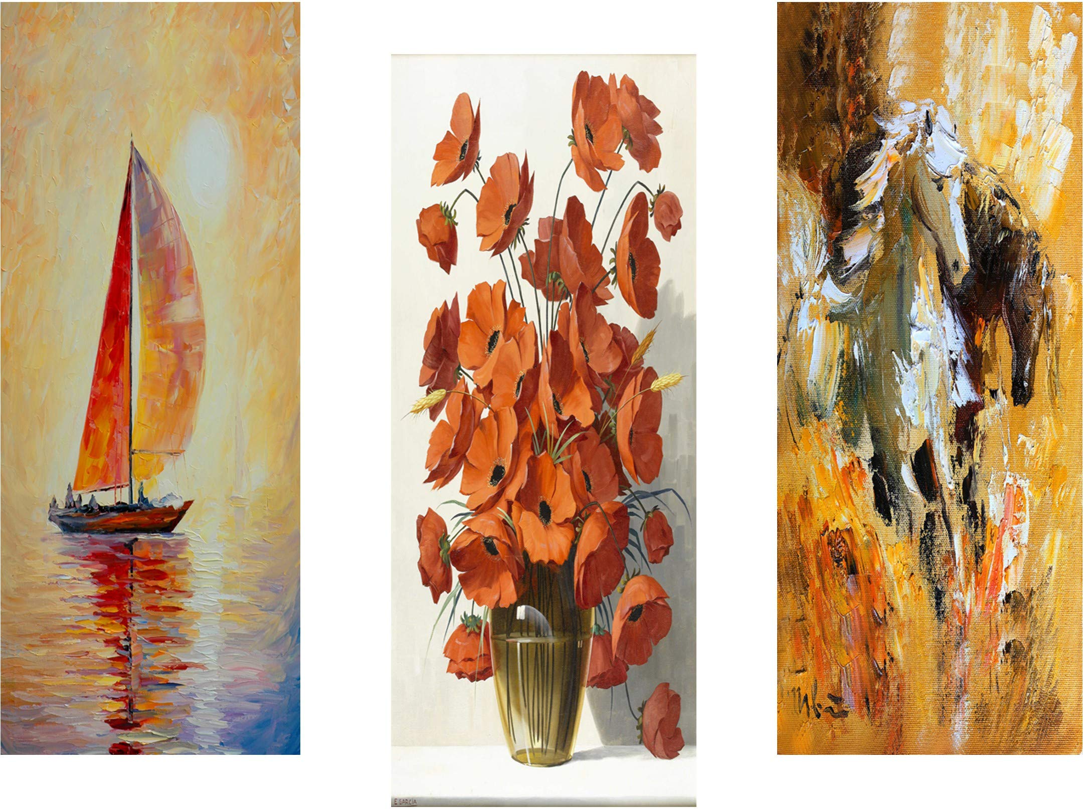 Masstone Abstract Modern Art 3 Piece Mdf (6 Mm) Painting (15X18 Inch) Set Of 3
