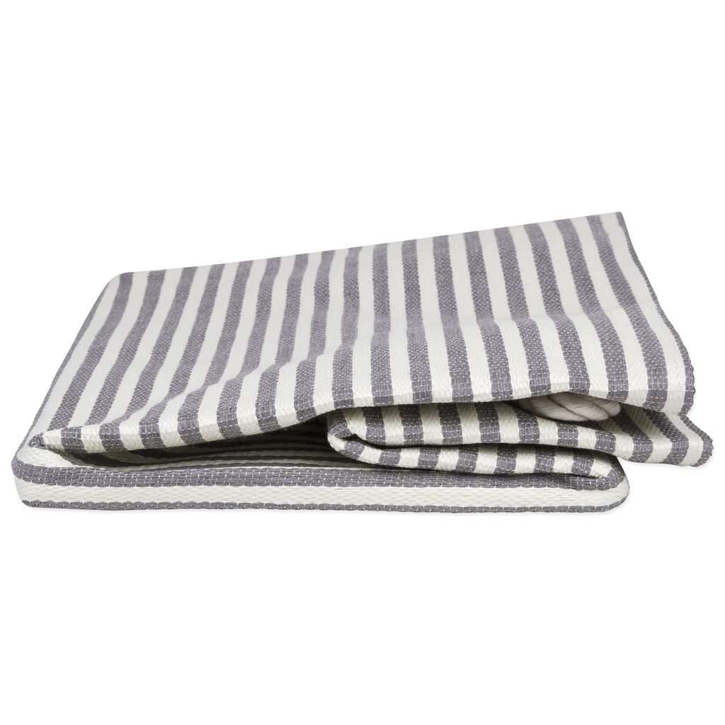 Dii Woven Paper Storage Bin, Pinstripe, Gray, Medium Rectangle