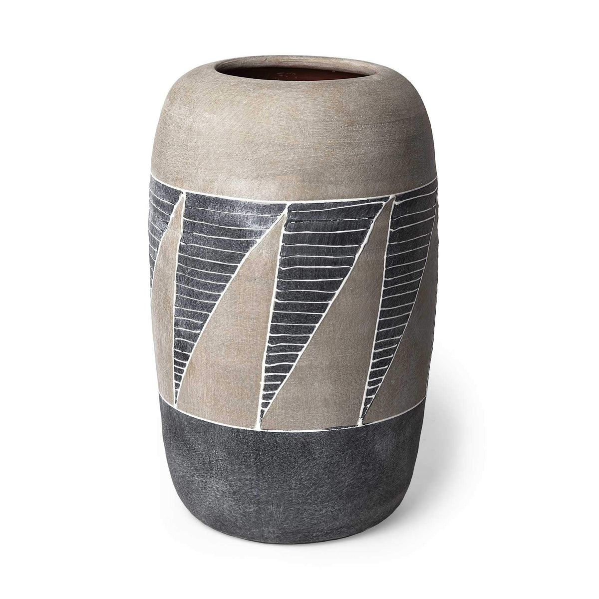 HomeRoots Grey and Brown Ceramic Vase