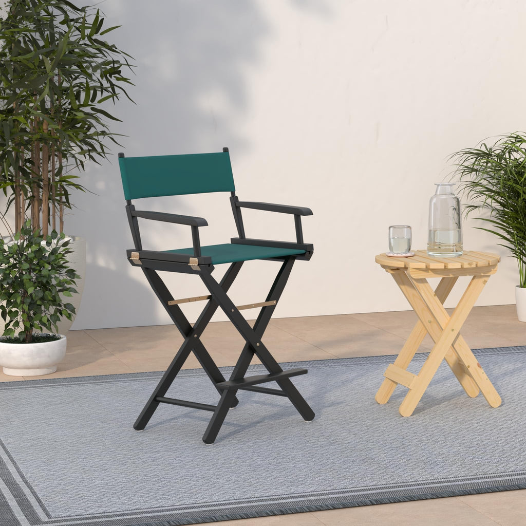 Casual Home 24" Director's Chair Black Frame-with Hunter Green Canvas, Counter Height