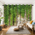 Umpoo Green Ivy Leaf Blackout Curtains Leaves Plants Rustic Stone Wall Spring Scenery Curtain for Living Room Bedroom Home Decor