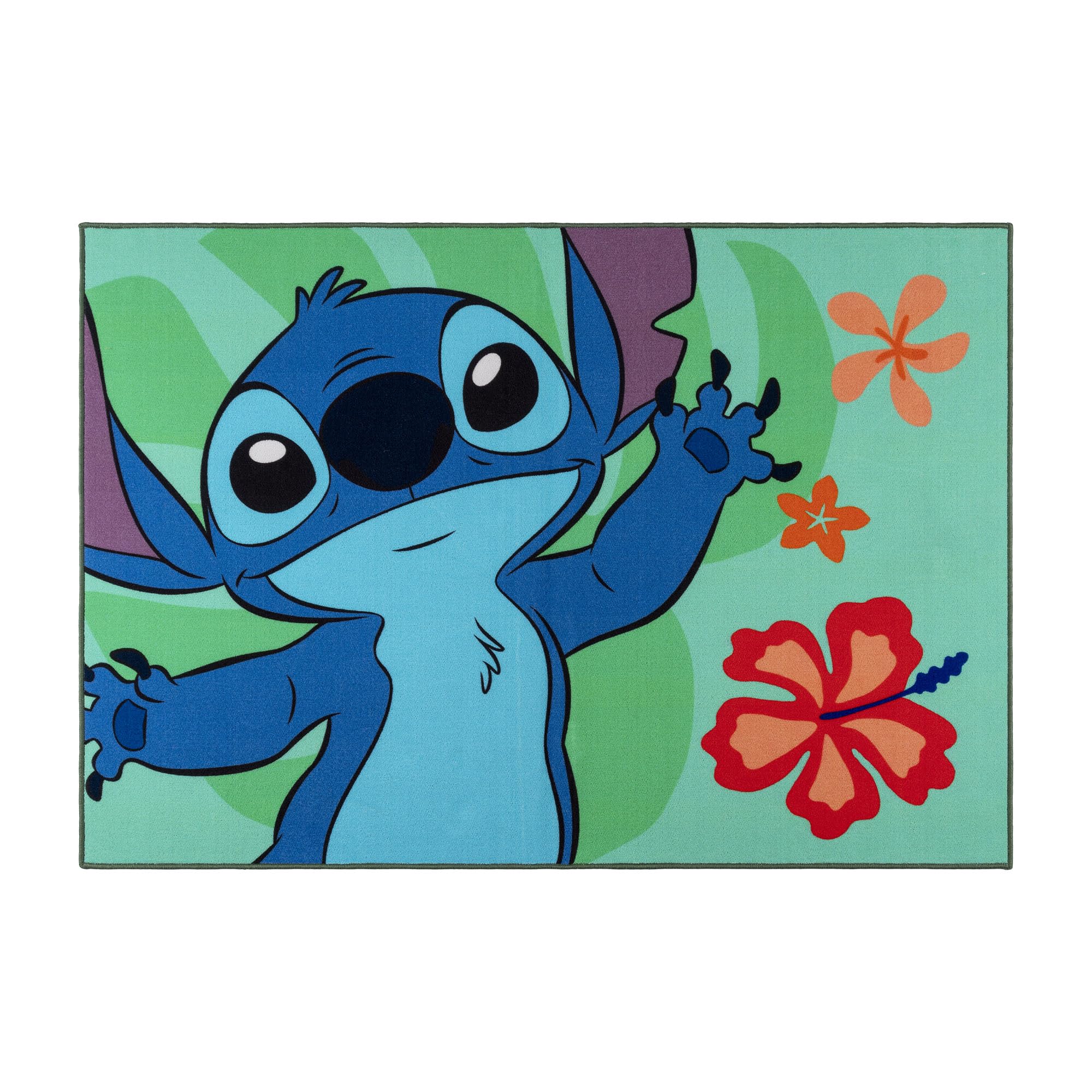 Gertmenian Disney Stitch Waving Area Rug For Children & Teens | Kids Home Decor For Girls & Boys | 4X6 Large, Multi, 27061