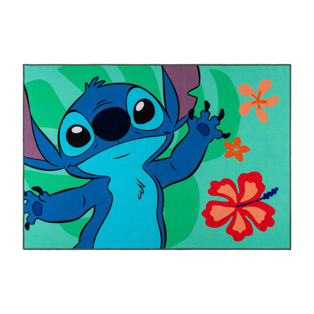 Gertmenian Disney Stitch Waving Area Rug For Children & Teens | Kids Home Decor For Girls & Boys | 4X6 Large, Multi, 27061