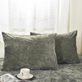Phf Truly Velvet Pillowcases King Size, No Insert, 2 Pack Ultra Soft Breathable Pillow Shams Covers With Envelope Closure, 20' X 36' Luxury Cozy Warm Fuzzy Flannel Pillow Cases, Smokey Olive