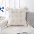 Panod Super Soft Farmhouse Decorative Plush Throw Pillow Covers 22 X 22 White,Solid Pom Pom Tufted With Tassels Modern Accent Bo