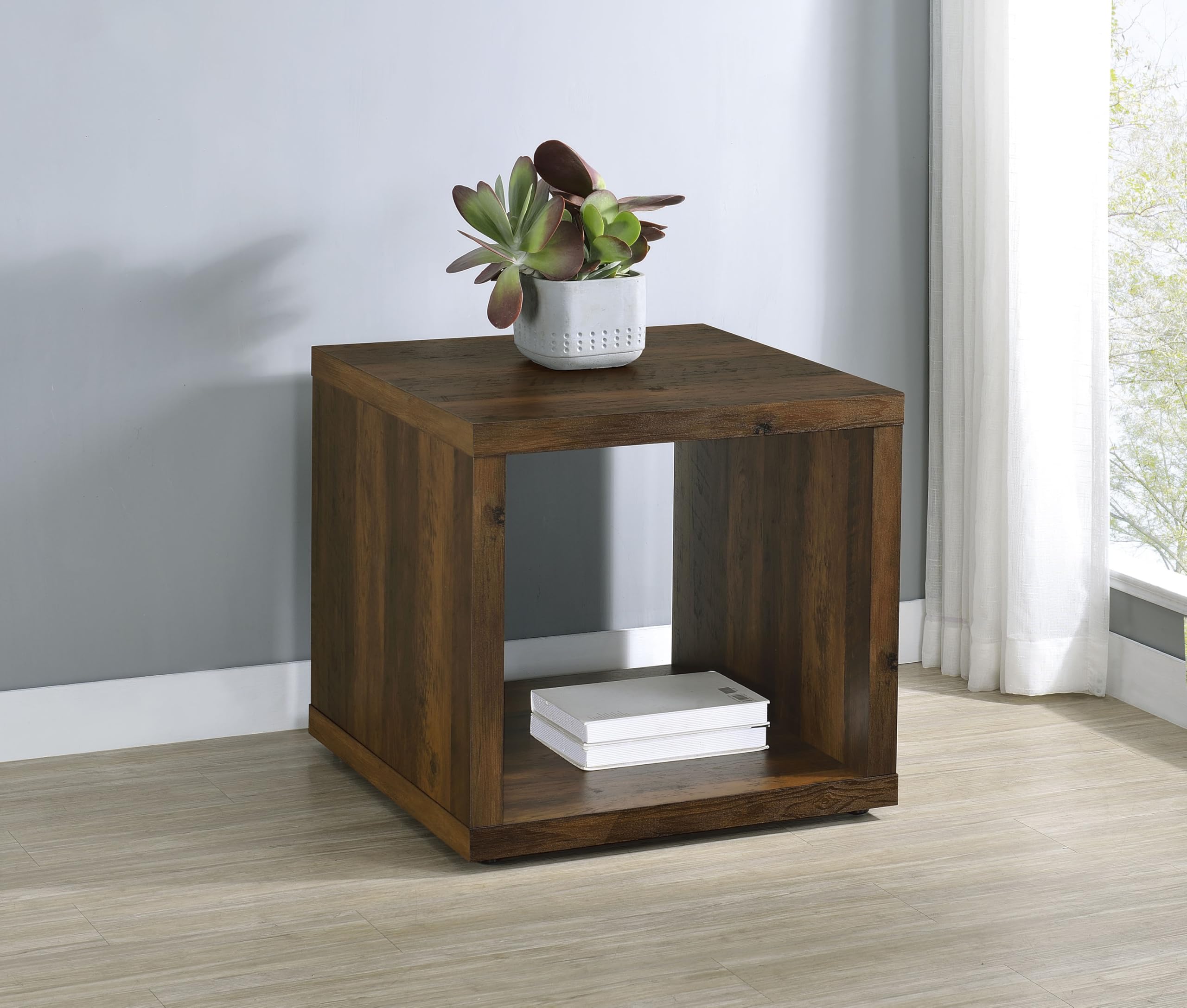 Coaster Home Furnishings Frisco Square Engineered Wood Side End Table Dark Pine