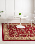 Unique Loom Sialk Hill Collection Area Rug - Washington (5 Square Burgundy/Cream)