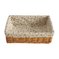 QINGTUHOME Handwoven Small Wicker Storage Basket with Liner for Organizing