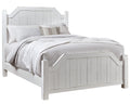 Progressive Furniture Elmhurst King Post Bed Distressed Cotton White