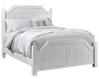 Progressive Furniture Elmhurst King Post Bed Distressed Cotton White
