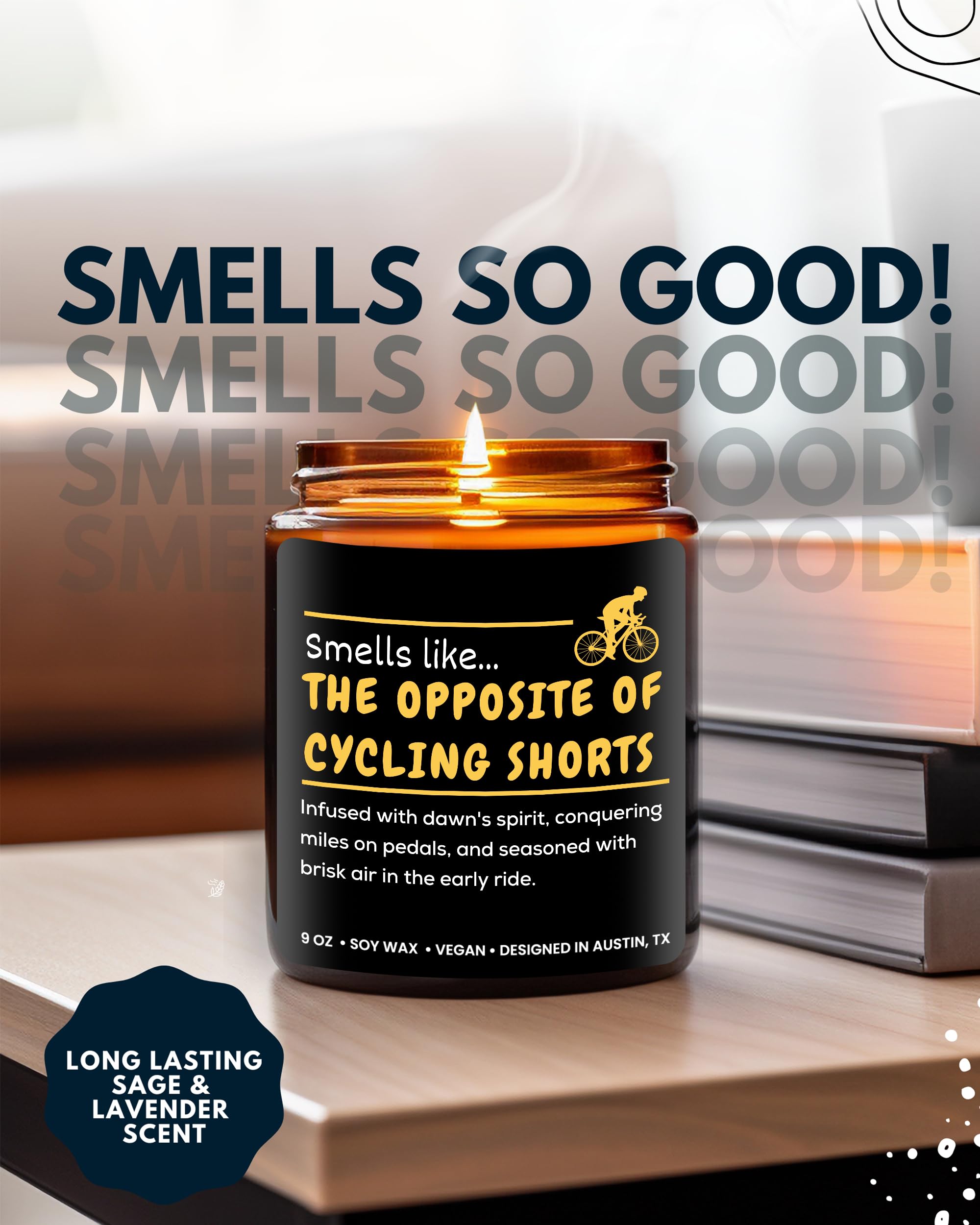 Funny Cycling Candle, Best Unisex Bike Gifts For Bikers, Novelty Gifts For Mountain Bikers, Cyclists Gifts For Men, Bicycle Enth
