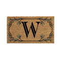 Evergreen Monogram Coir Doormat | Letter W | Front Door Mat For Outdoor Indoor Entrance | 28X16 Inches | Non-Slip Backing Doorwa
