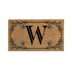Evergreen Monogram Coir Doormat | Letter W | Front Door Mat For Outdoor Indoor Entrance | 28X16 Inches | Non-Slip Backing Doorwa