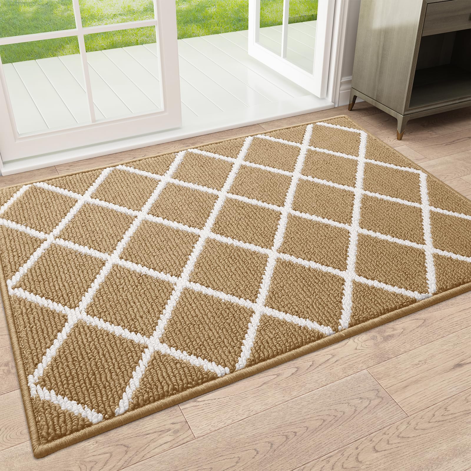 Finchitty Indoor Door Mat, Non-Slip Absorbent Resist Dirt Entrance Mat, Washable Mats For Entryway, Low-Profile Inside Floor Doo