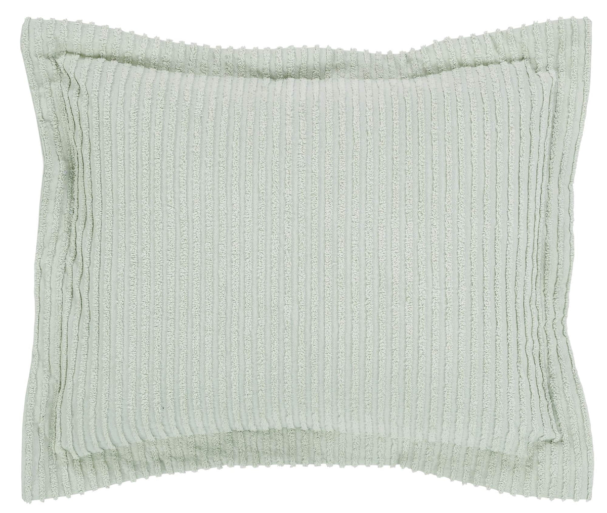 Better Trends Jullian Collection Is Super Soft And Light Weight In Bold Stripes Design 100% Cotton Tufted Unique Luxurious Machine Washable Tumble Dry, Standard Sham, Sage