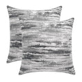 Romandeco Jacquard Chenille Striped Decorative Throw Pillow Covers For Couch Set Of 2, 22X22 Inches, Grey
