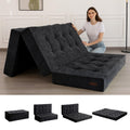 MAXYOYO Tri-Fold Mattress, 6 Inch Tufted Folding Mattress with Chenille Fabric, Portable Twin Size Floor Guest Mat for Adults, F