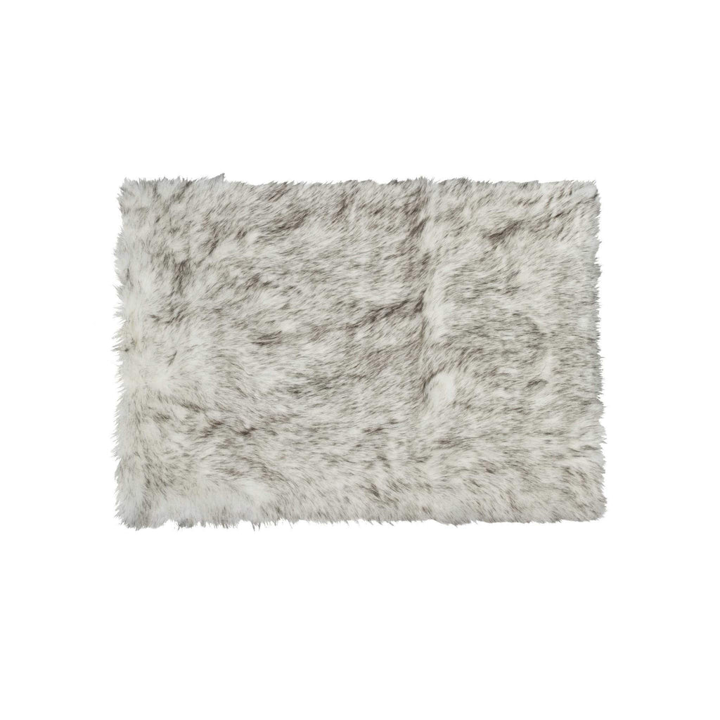HomeRoots 3' X 5' Gradient Gray Rectangular Faux Fur Area Rug