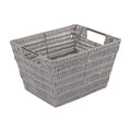 Simplify 12x10x8 Medium Woven Basket for Storage with Handles, Nursery, Playroom, Toys, Bedroom, Closet, Clothes, Office, Dec