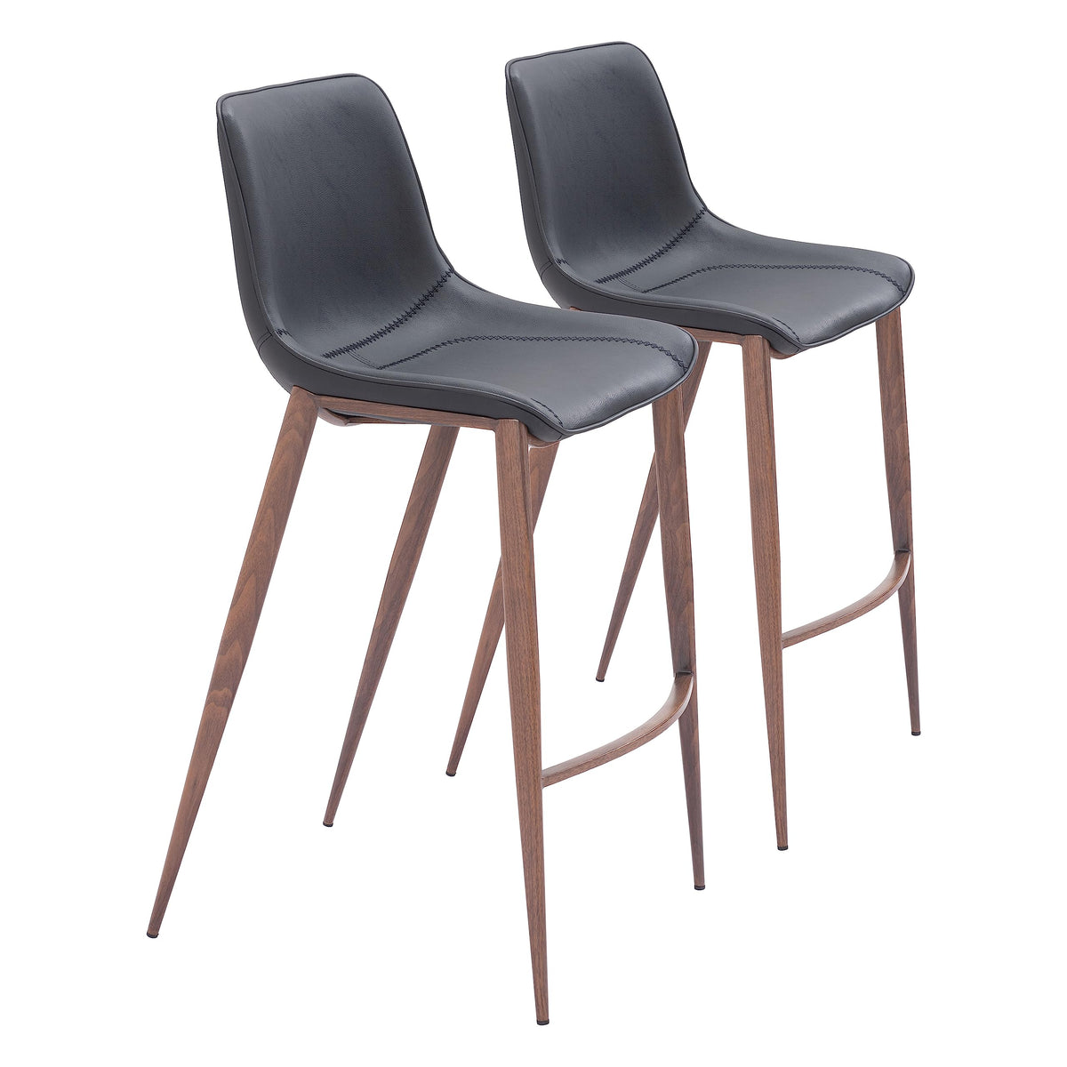Zuo Magnus Barstool Black & Walnut