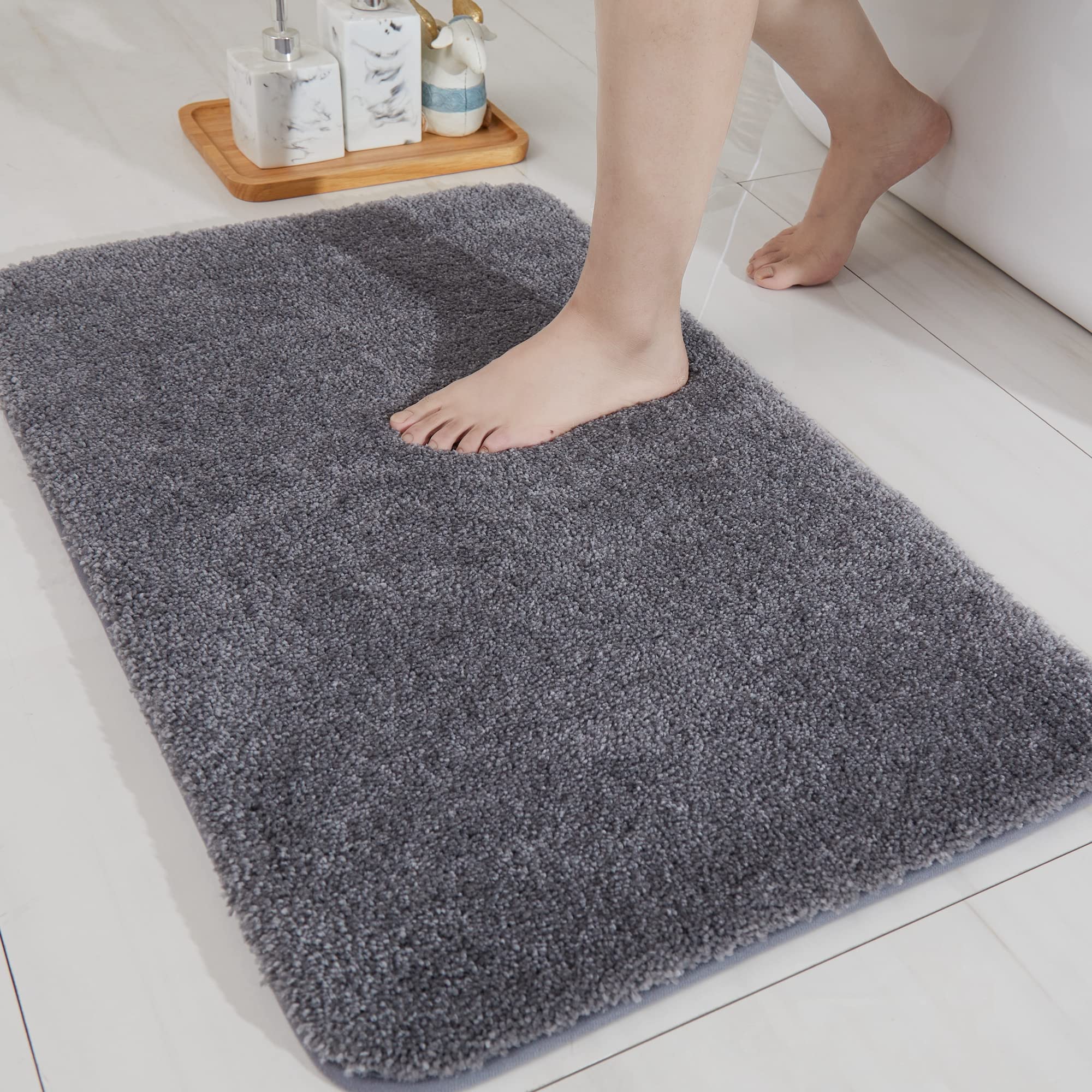 COSY HOMEER Bath Rugs for Bathroom Extra Thick - Anti-Slip Bath Mats Soft Plush Yarn Shaggy 100% Strong Mirco Polyeste Mat Livin