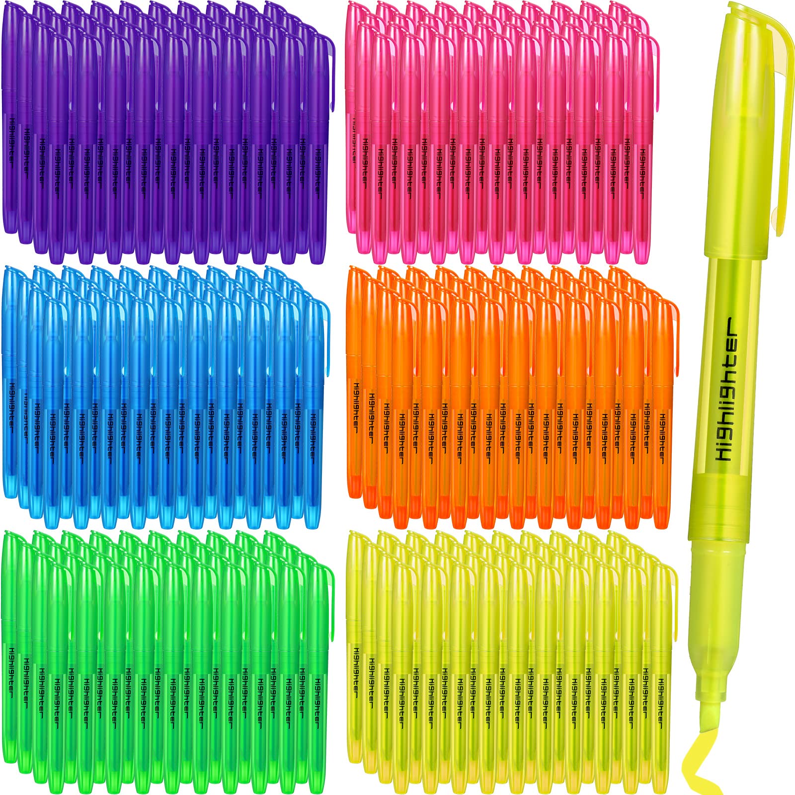 Thenshop 240 Pcs Highlighter Bulk Pack Assorted Colors Highlighter Markers Chisel Tip Fluorescent Pens For Office Classroom Back