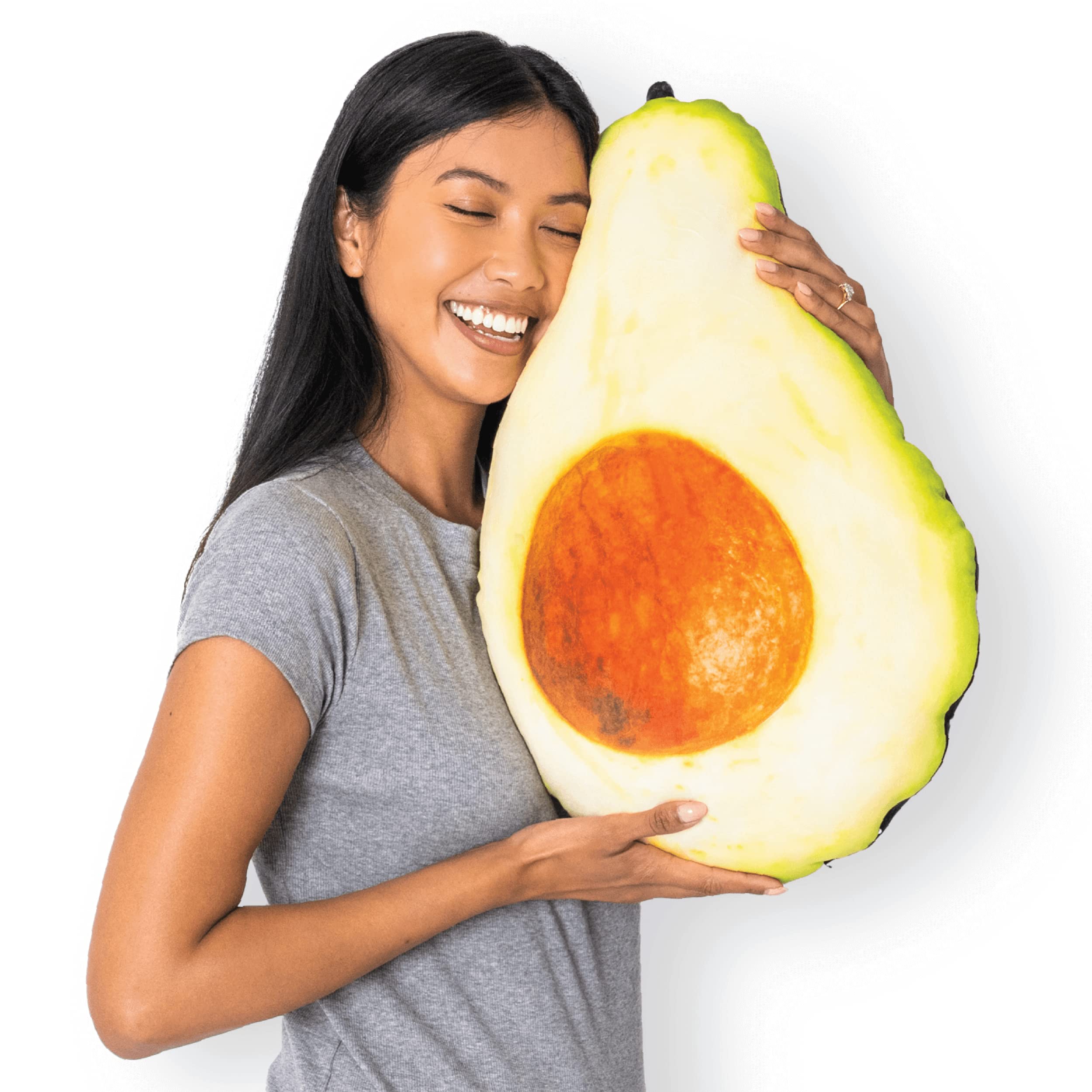 Much Comfort 22'' 3D Ripe Avocado Throw Pillow - Made With Super Soft & Ultra Premium Fabric - Cute, Comfortable, Plush, Stuffed