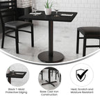 Flash Furniture Stiles 30'' Square Black Laminate Table Top with 18'' Round Table Height Base