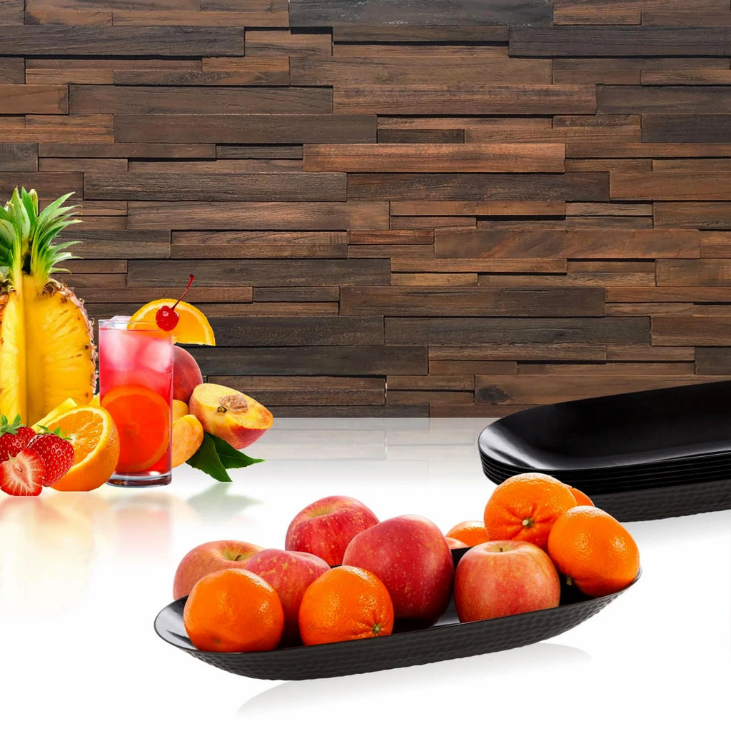 Decorline Elegant Black Small Pebbled Long Oval Bowls (Pack Of 25) - Premium Quality & Versatile - Stunning Centerpiece & Servin