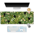 Limkrian Anime Cat Mouse Pad Green Desk Mat, Xl Gaming Mouse Pad With Stitched Edges Non-Slip, Large Keyboard Mat For Desktop Co