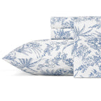 Tommy Bahama - King Sheets, Cotton Percale Bedding Set, Crisp & Cool, Stylish Home Decor (Pen And Ink Palm Blue, King)(Ushsa0103