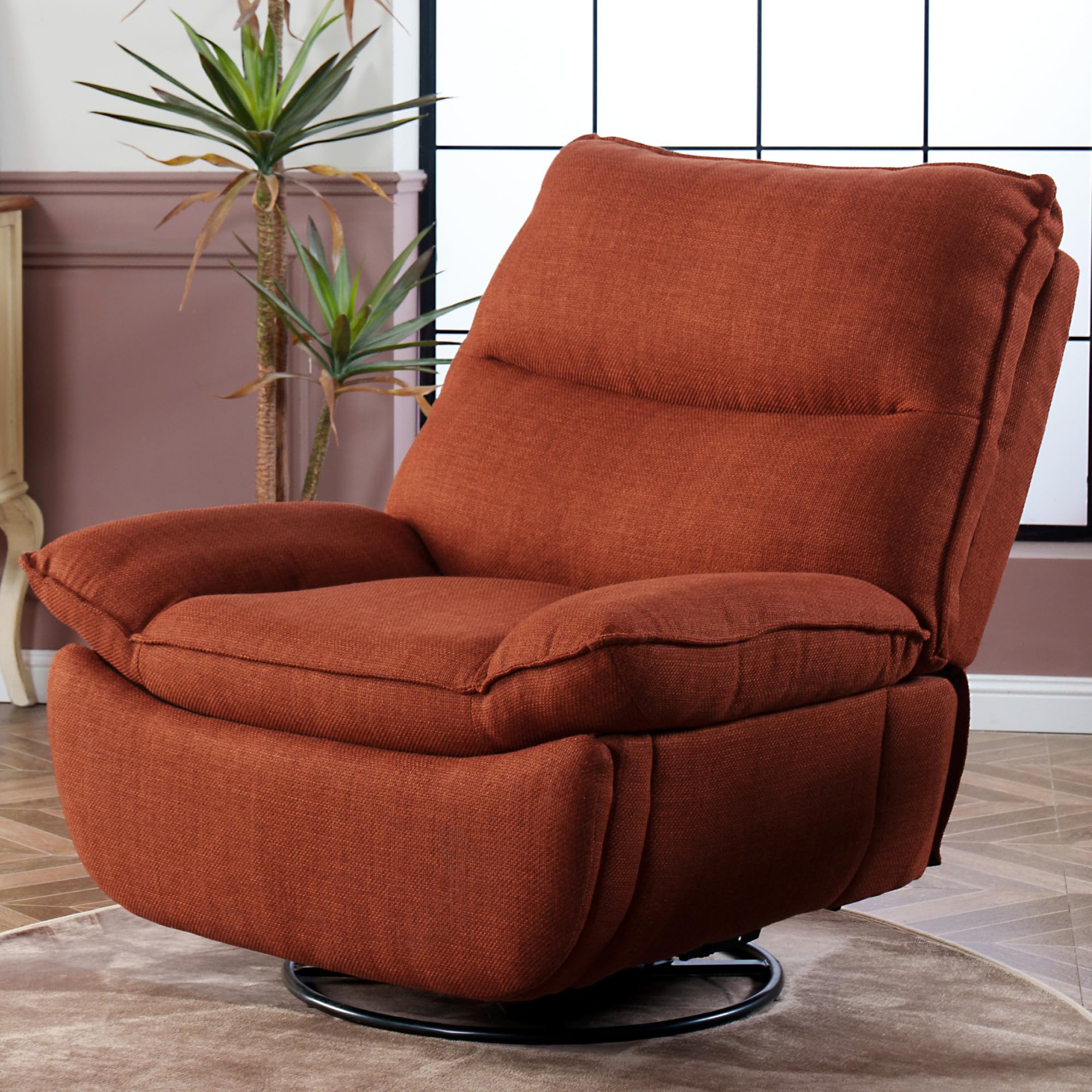 FLEXISPOT XRC7 Recliner Chair for Adults 350 LBS, Oversized Swivel Rocker Recliner Chair w/Adjustable Backrest Side Pockets, Cro