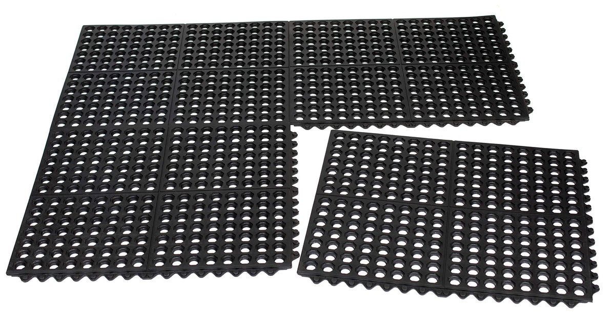 BIRDROCK HOME 4 pc Indoor Outdoor Drainage Utility Mat - 20 x 24 - Kitchen Non Slip Floor Mat for Kitchen Industrial - Durable R