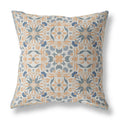 HomeRoots Gray Light Orange Broadcloth 20â€ Gray Orange Paisley Indoor Outdoor Throw Pillow