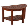 Bare Decor Chesser Half Circle Bench In Solid Teak Wood, 17' High, Brown