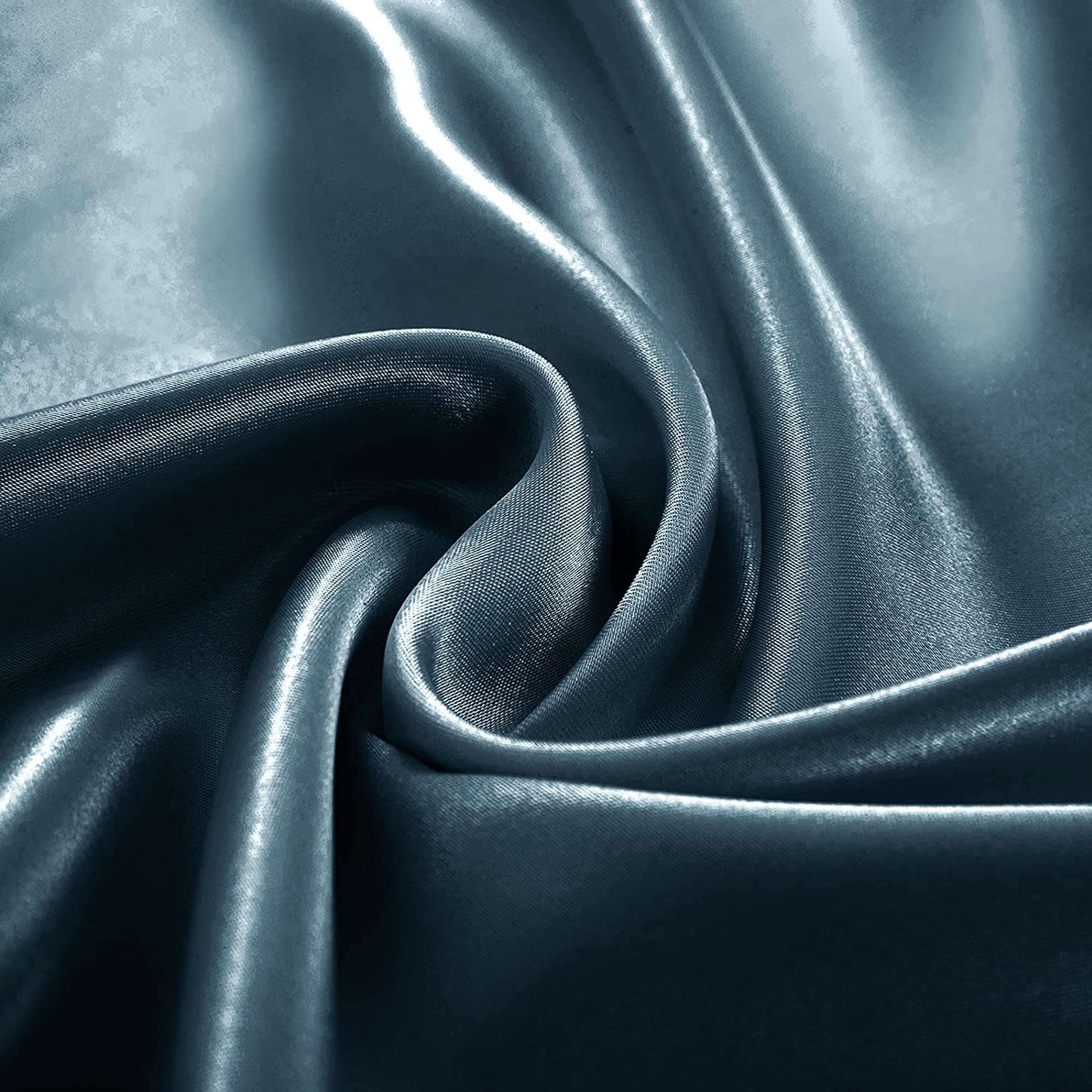 Homiest Deep Sea Blue Satin Fitted Sheet Queen Size Fitted Bed Sheet, Deep Pocket Fitted Sheet Only, Luxury & Ultra Soft Bedding Fitted Sheet Single Bottom Bed Sheets Sold Separately